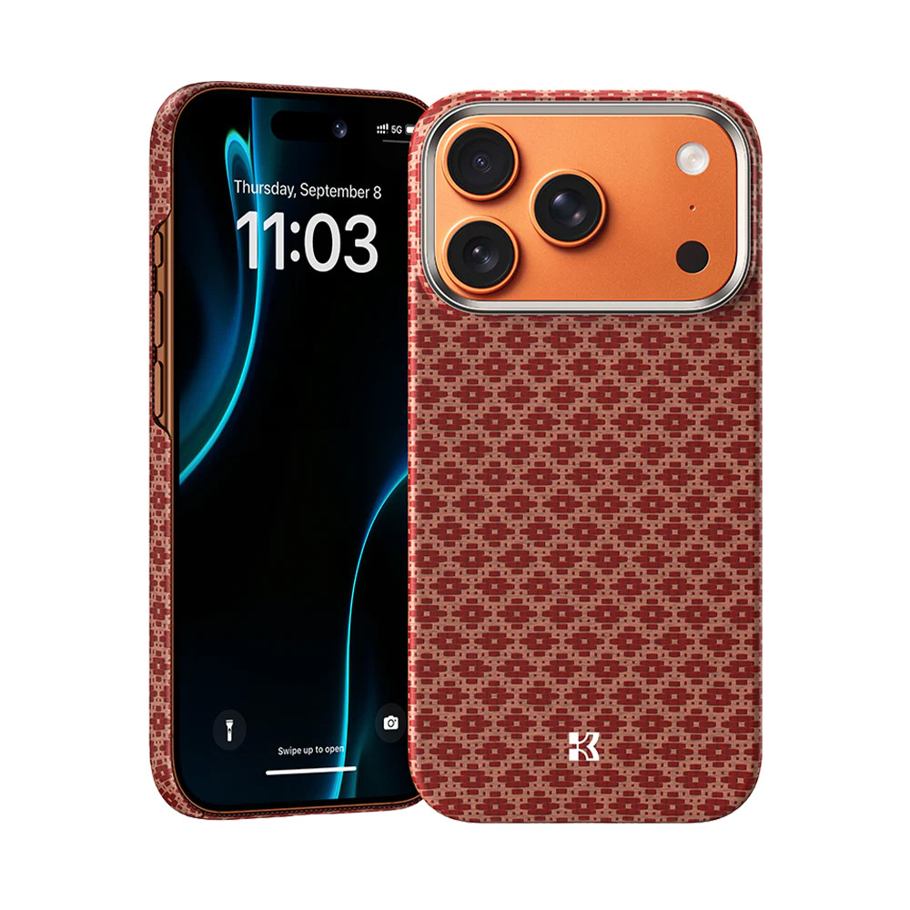 Benks Magnetic Armor Air Grid Kevlar -suojakuori Metal Frame 600D (H070) iPhone 17 Pro Max:lle, oranssi