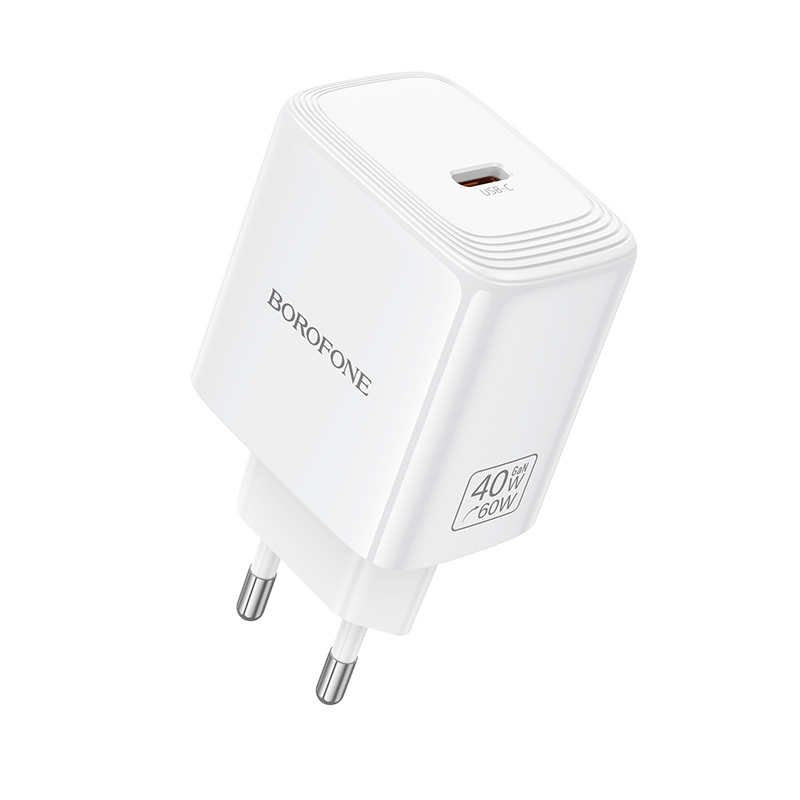 Borofone verkkolaturi BN33 Fuente GaN Type C - QC3.0 PD 40W valkoinen