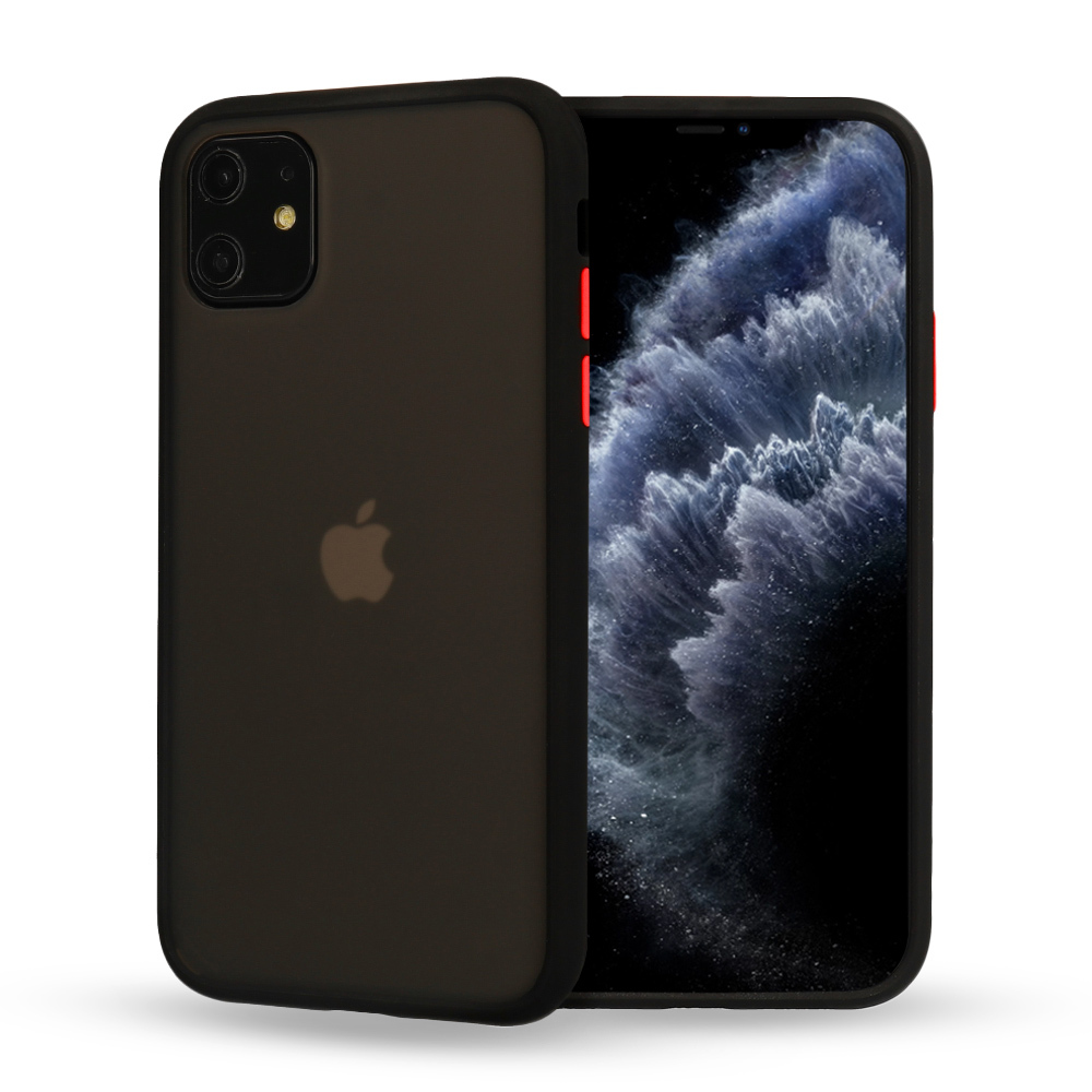 Vennus Color Button Bumper Samsung Galaxy A20S:lle musta
