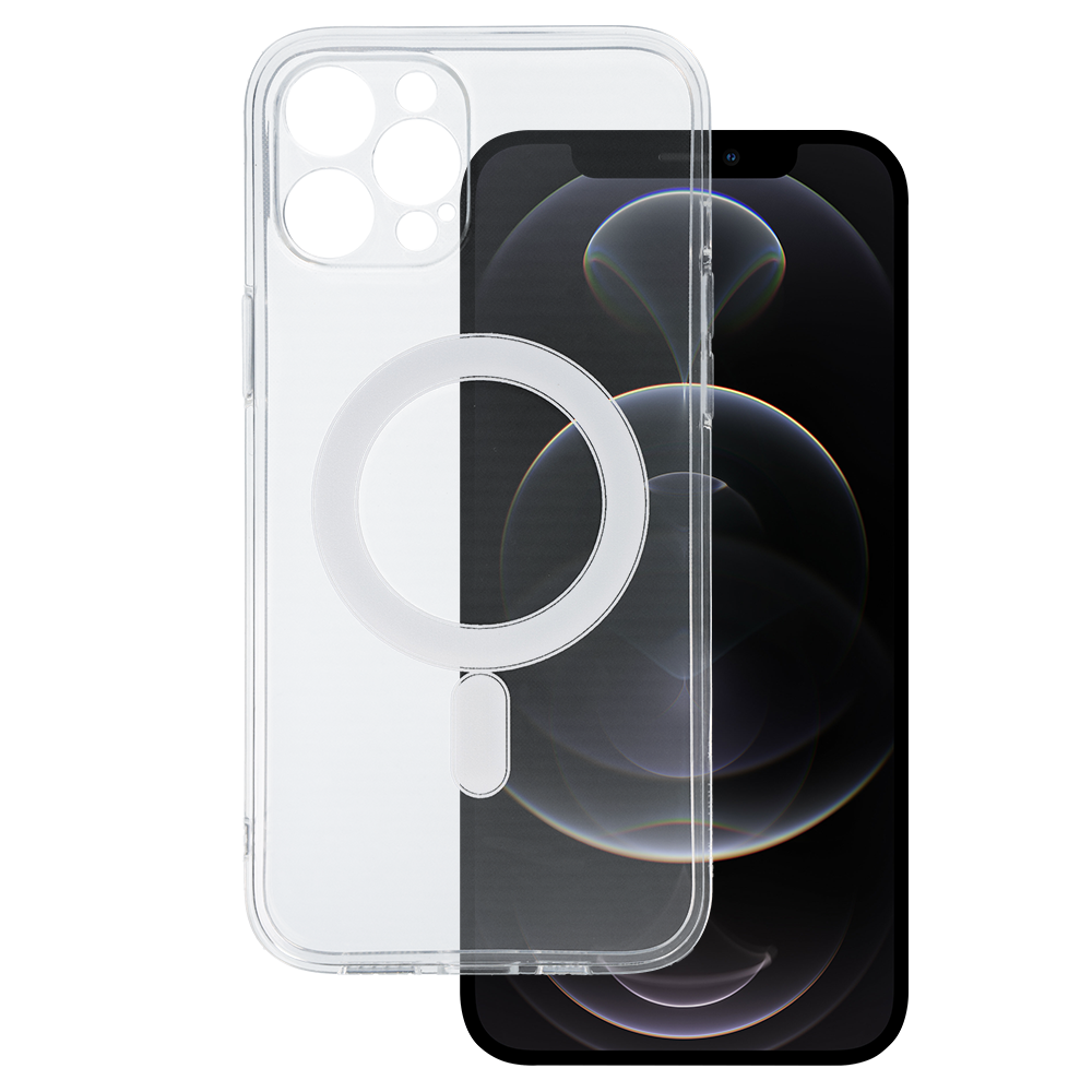 TEL PROTECT MagSilicone Suojakuori iPhone 12 Pro Max:lle läpinäkyvä
