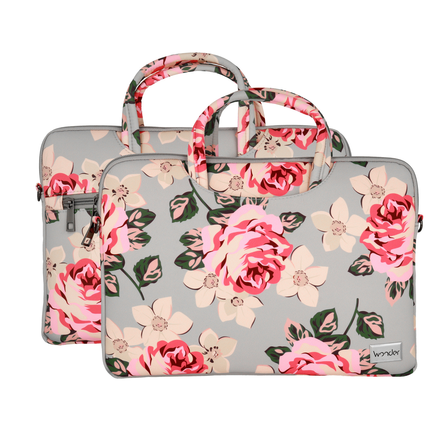 Wonder Briefcase Kannettava 15-16 tuumaa harmaa ja ruusut