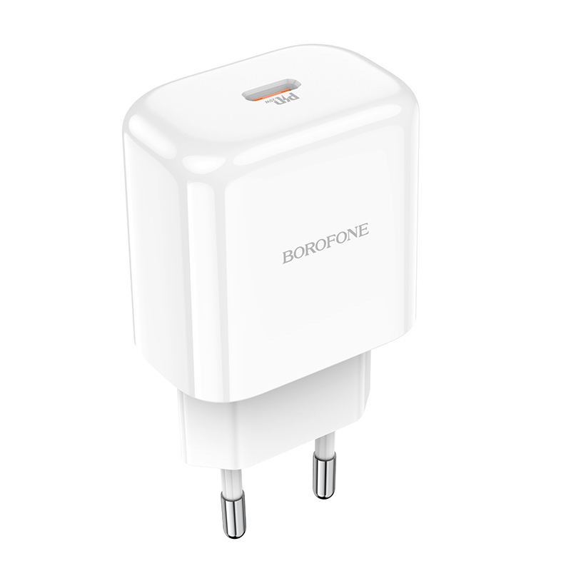 Borofone BN3 Premium USB-C -seinälaturi QC 3.0 PD 2.0 20W valkoinen