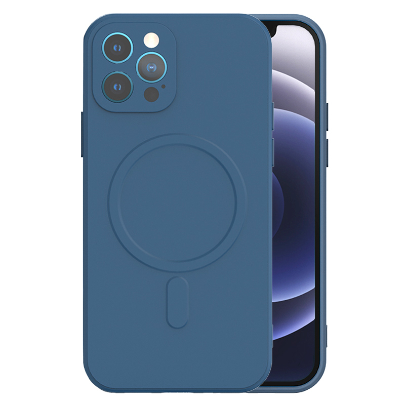 TEL PROTECT MagSilicone Suojakuori iPhone 13 Prolle laivastonsininen