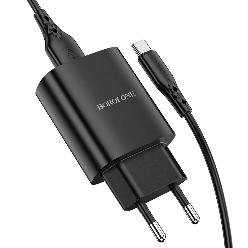 Borofone Seinälaturi BN1 Innovative - USB - 2,1A USB-C-kaapelilla musta