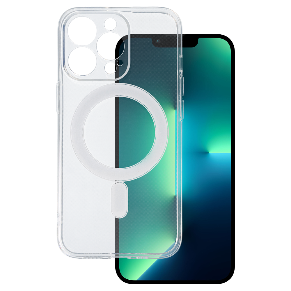 TEL PROTECT MagSilicone Suojakuori iPhone 13 Pro Max:lle läpinäkyvä