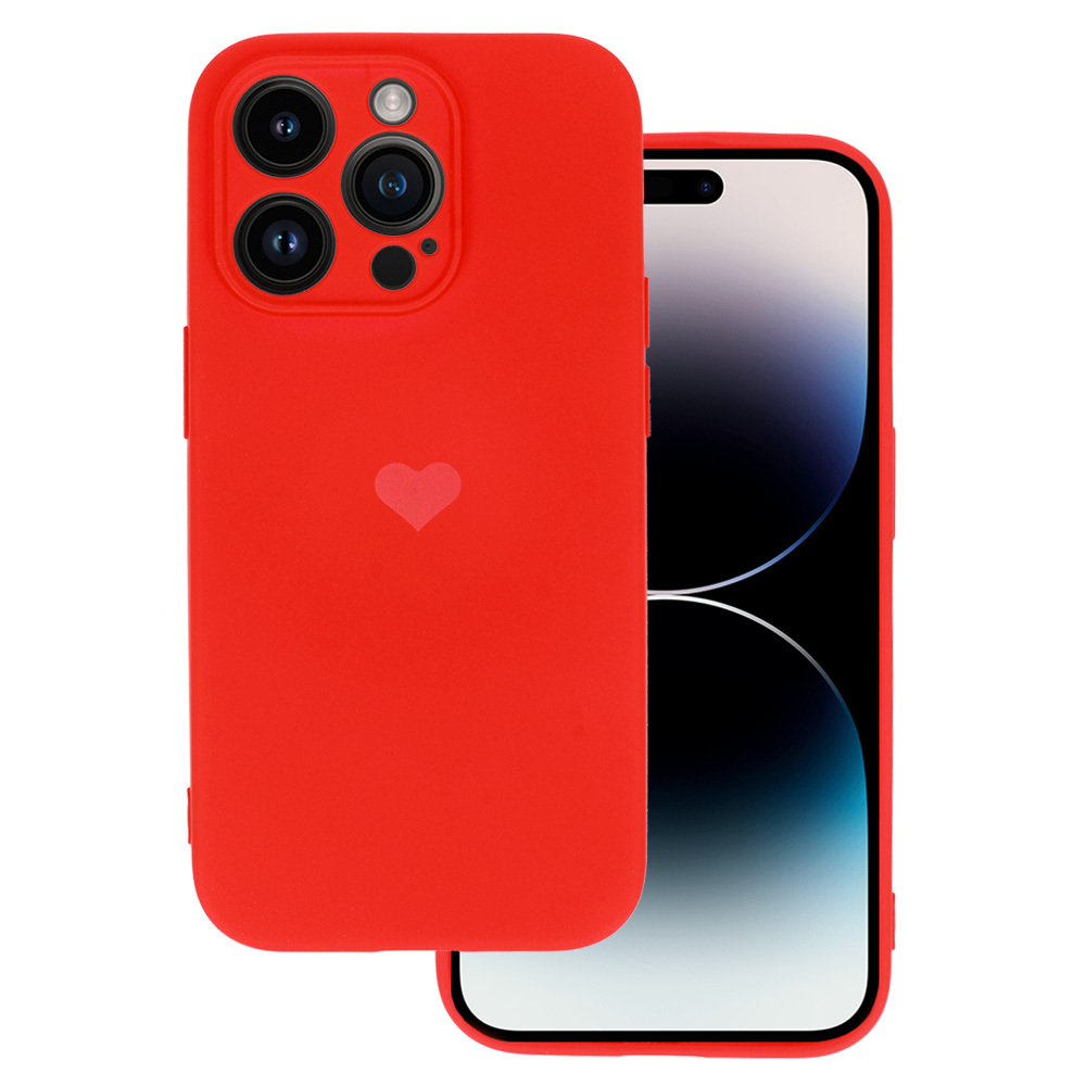 Vennus Silikoninen Heart Suojakuori iPhone 13 Pro:lle design 1 punainen