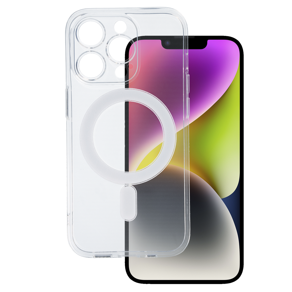 TEL PROTECT MagSilicone Suojakuori iPhone 14 Pro:lle läpinäkyvä