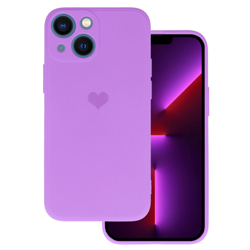 Vennus Silicone Heart Suojakuori iPhone 14 Plus:lle malli 1 violetti