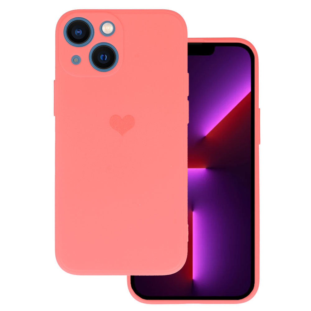 Vennus Silicone Heart Suojakuori iPhone 14 Plus:lle malli 1 koralli