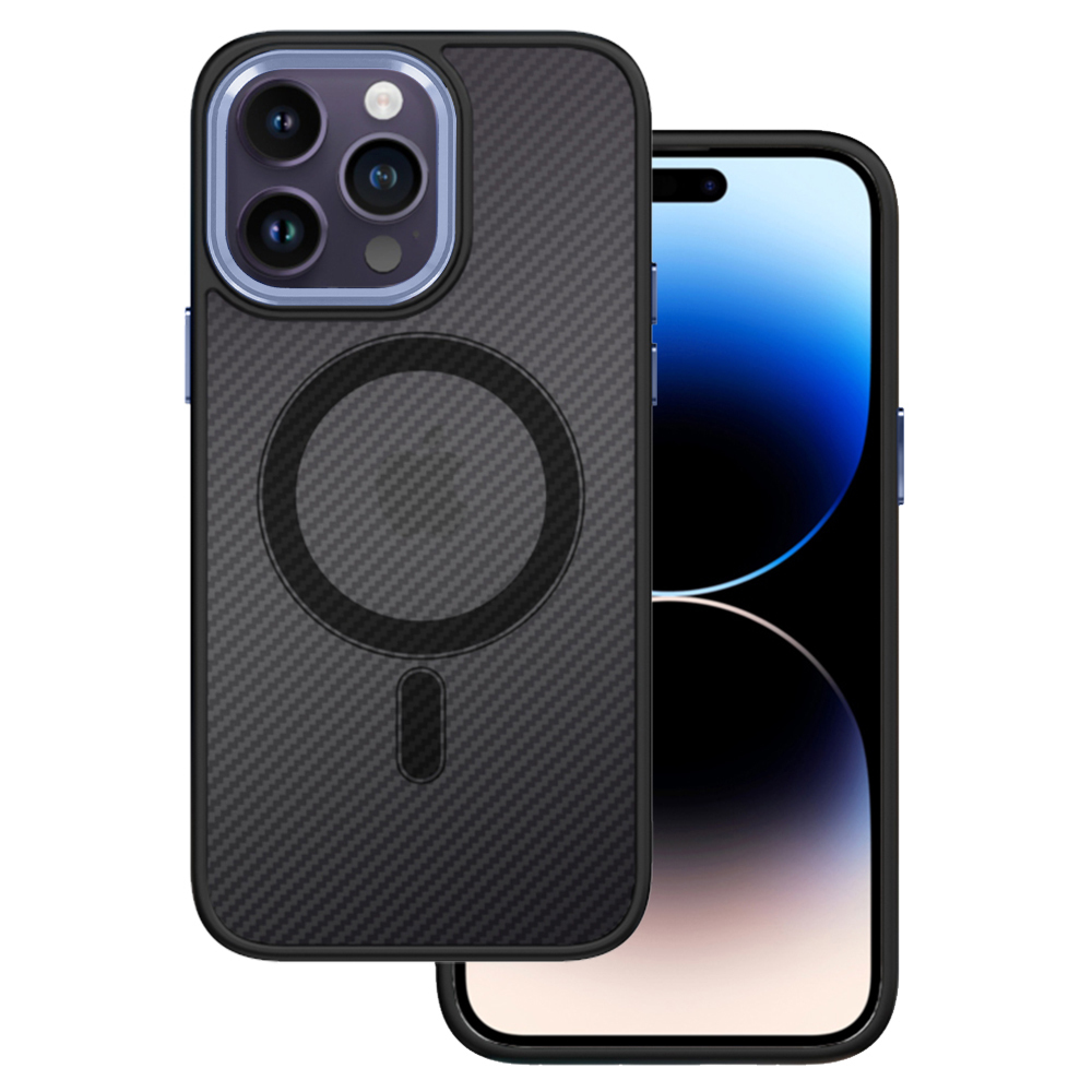 Tel Protect Magnetic Carbon Suojakuori iPhone 13 Pro:lle musta-violetti