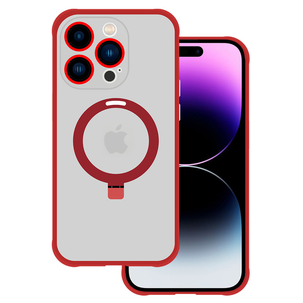 Tel Protect Magical Magsafe Stand Suojakuori iPhone 15 Plus:lle punainen