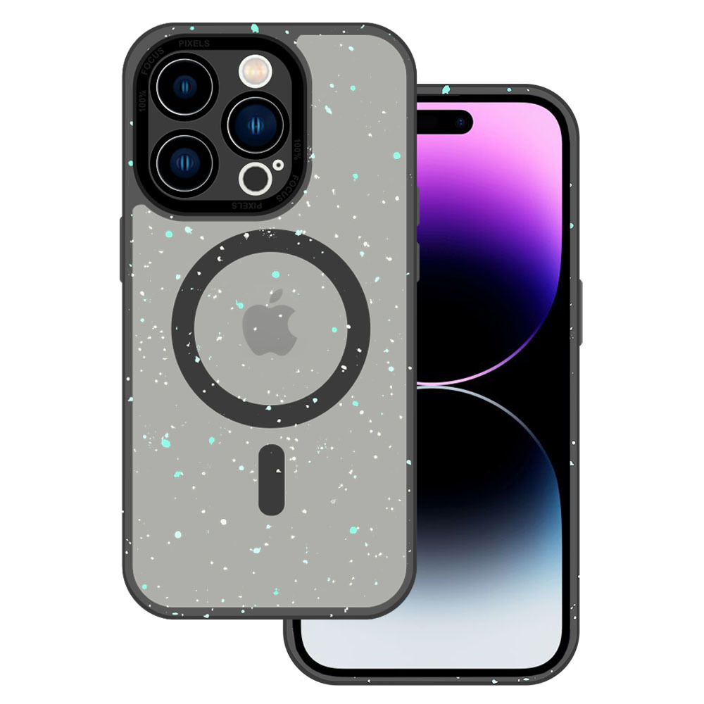 Tel Protect Magnetic Splash Frosted Suojakuori iPhone 15 Plus:lle musta