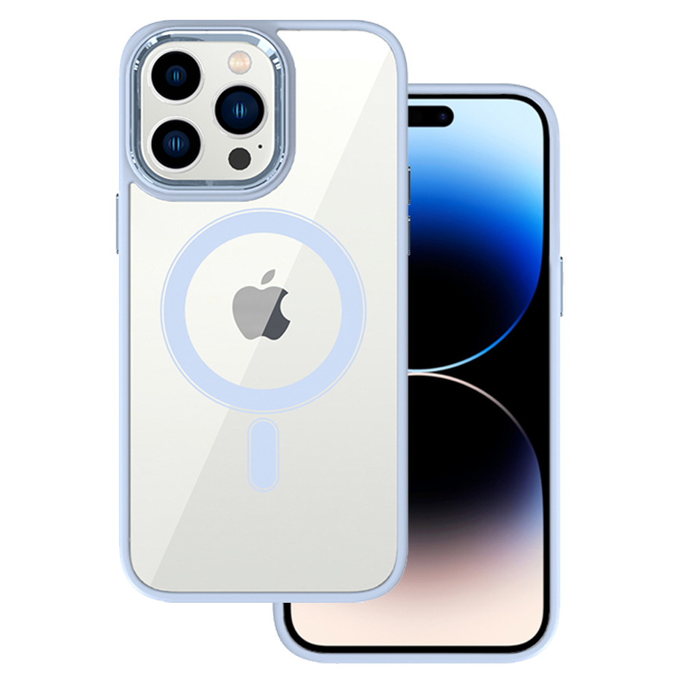 Tel Protect Magnetic Clear Suojakuori iPhone 15 Pro Max:lle vaaleansininen