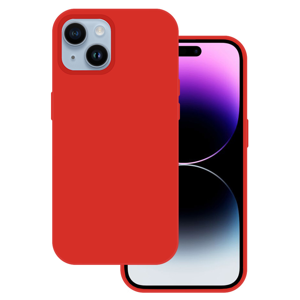 Tel Protect Silicone Premium iPhone 15 Plus:lle punainen