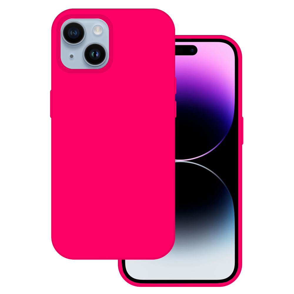 Tel Protect Silicone Premium iPhone 15 Plus:lle vaaleanpunainen