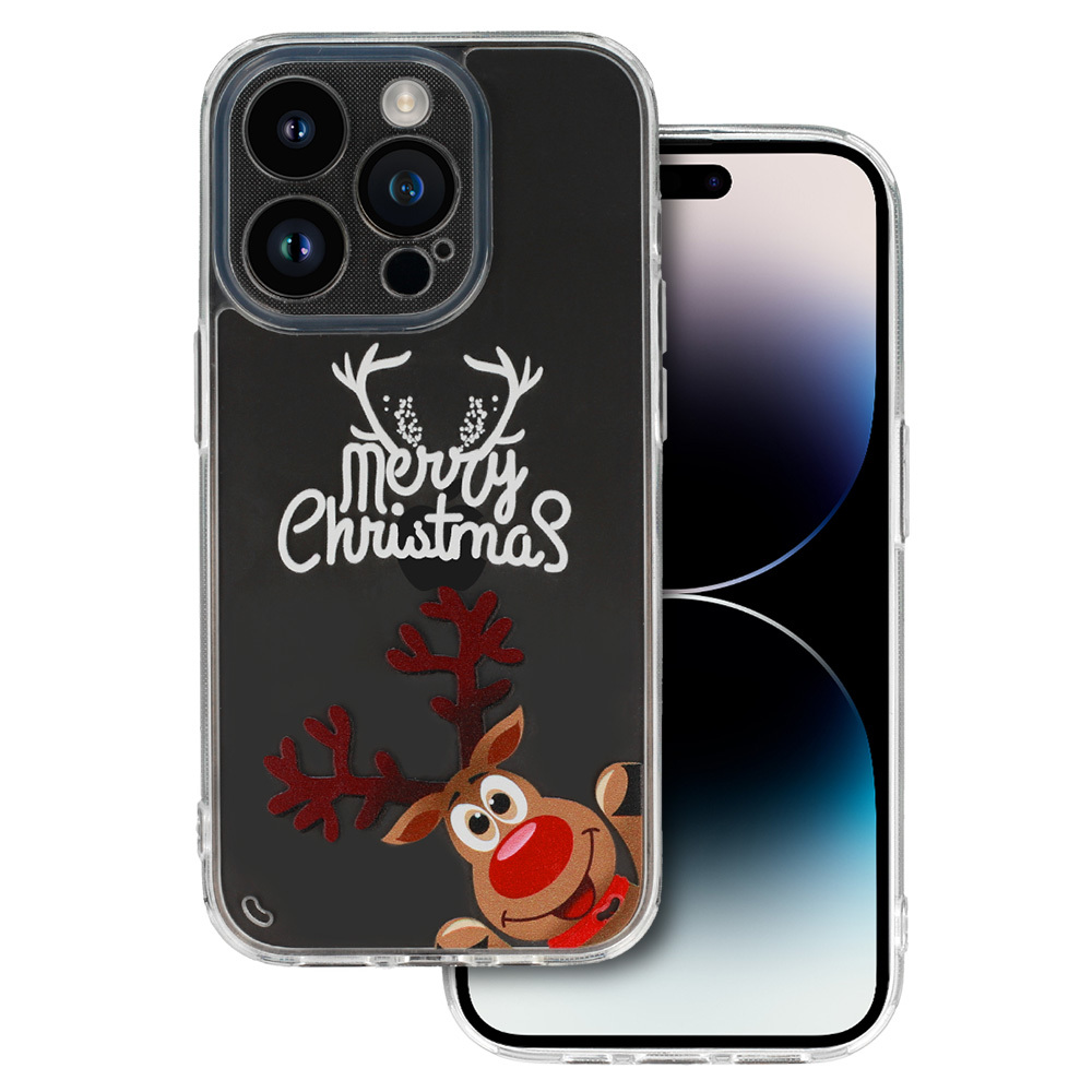 TEL PROTECT Joulu Suojakuori iPhone 13 Pro Max:lle Design 1 läpinäkyvä