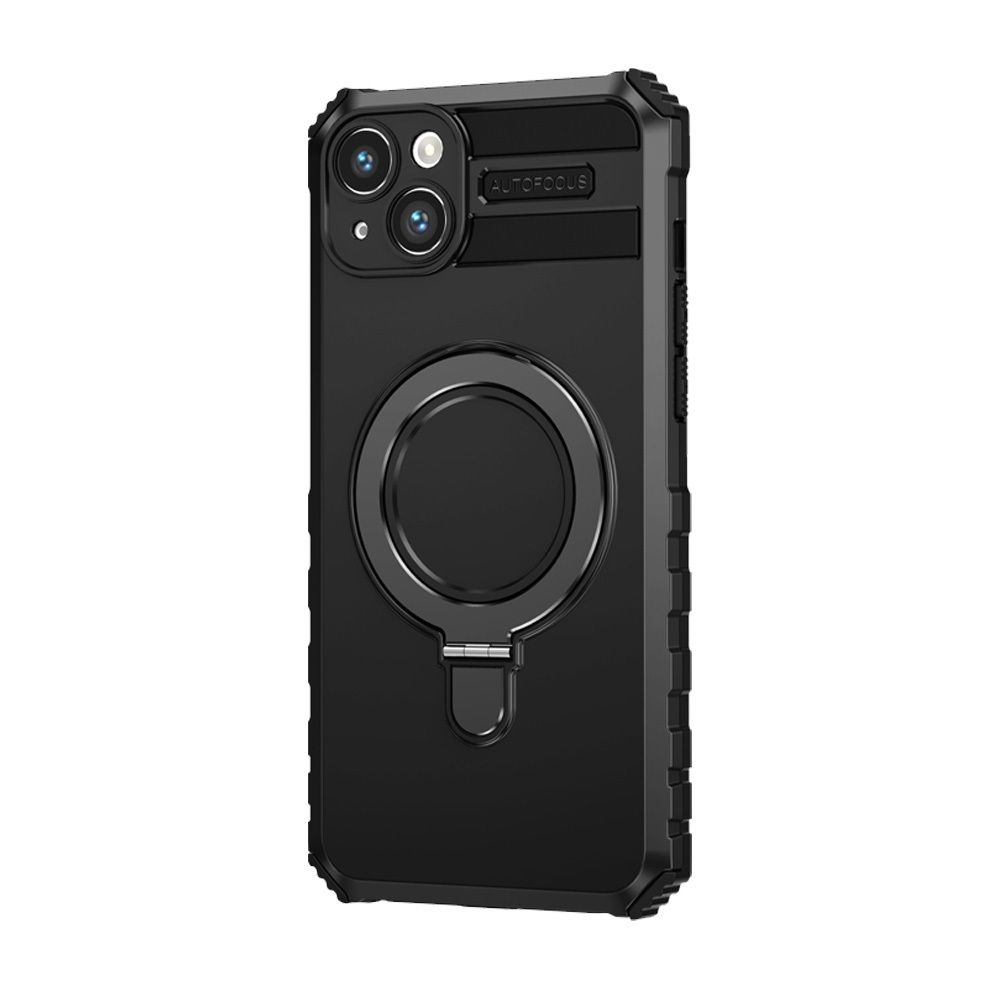 Tel Protect Armor MagSafe Metal Ring Suojakuori iPhone 15 Plus:lle musta