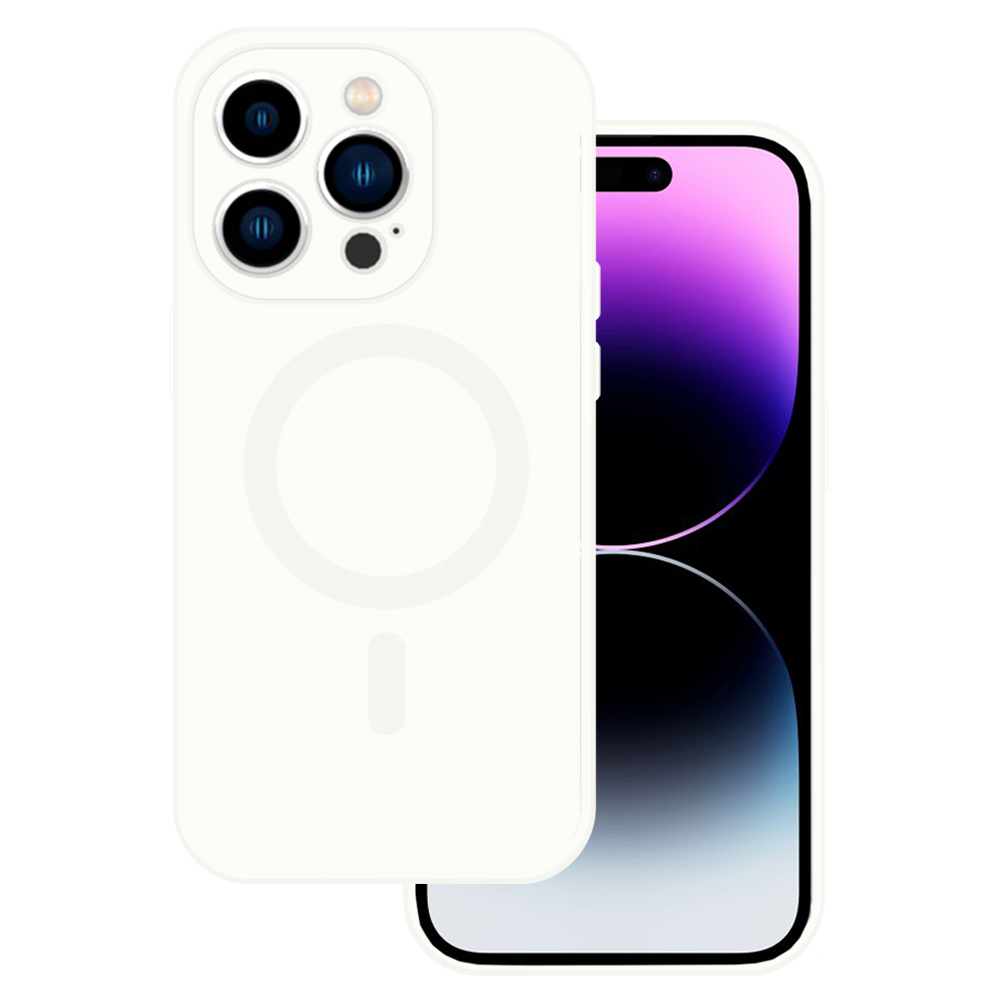 TEL PROTECT MagSilicone Suojakuori iPhone 14:lle valkoinen