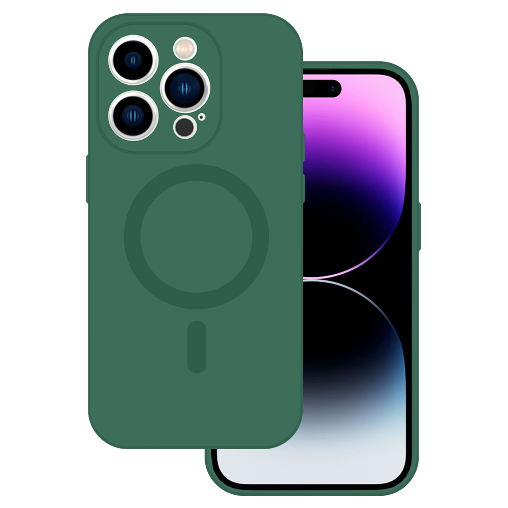 TEL PROTECT MagSilicone Suojakuori iPhone 14:lle vihreä