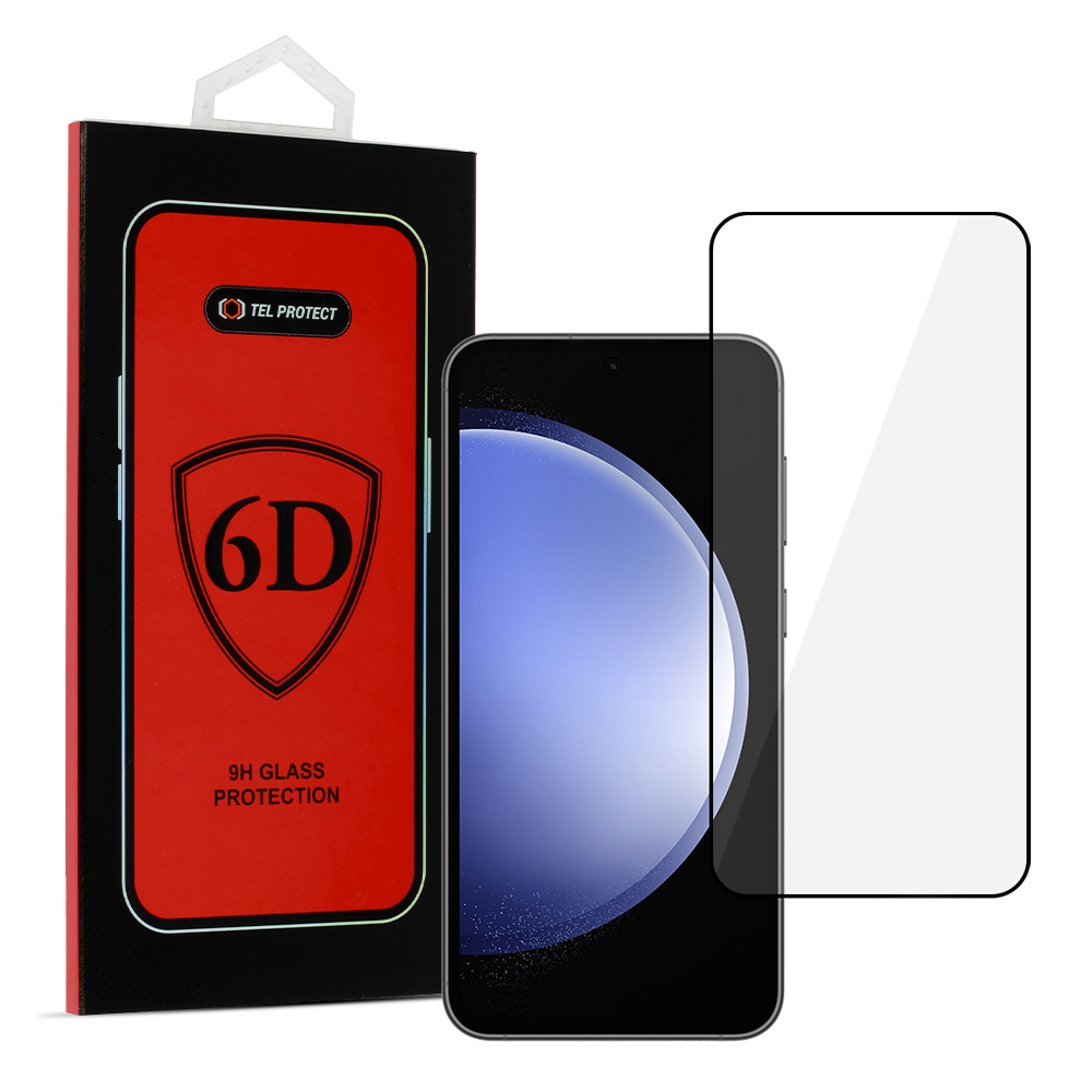 Tel Protect Full Glue 6D Tempered Glass for SAMSUNG GALAXY S23 PLUS BLACK
