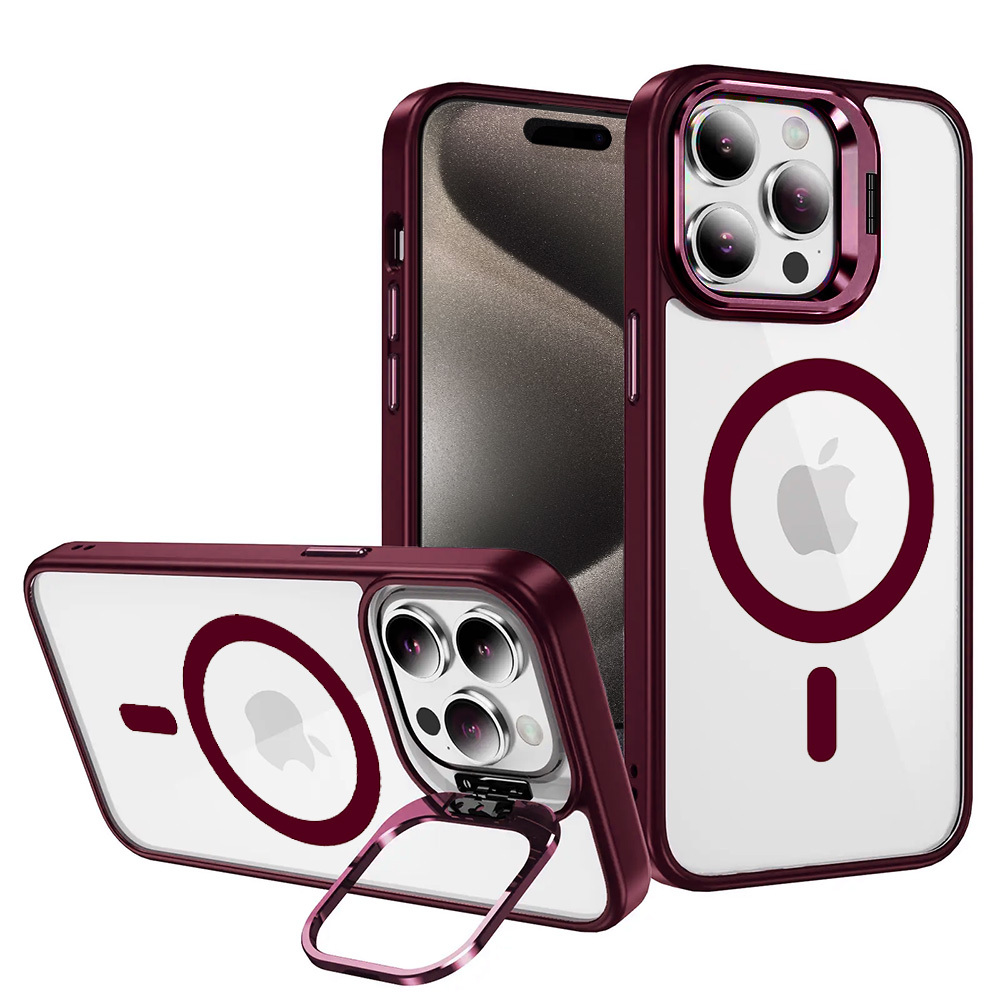 Tel Protect Kickstand MagSafe Suojakuori iPhone 11:lle burgundinpunainen