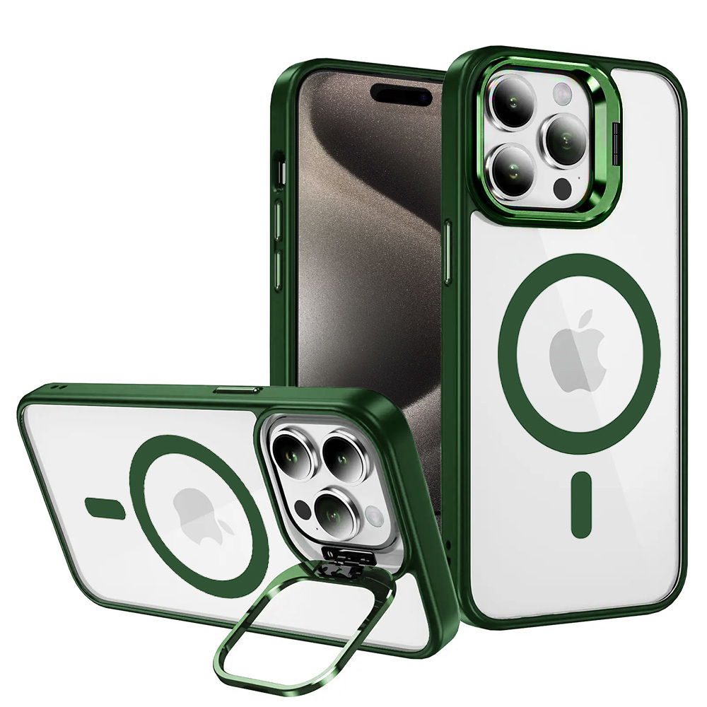 Tel Protect Kickstand MagSafe Suojakuori iPhone 13 Prolle vihreä