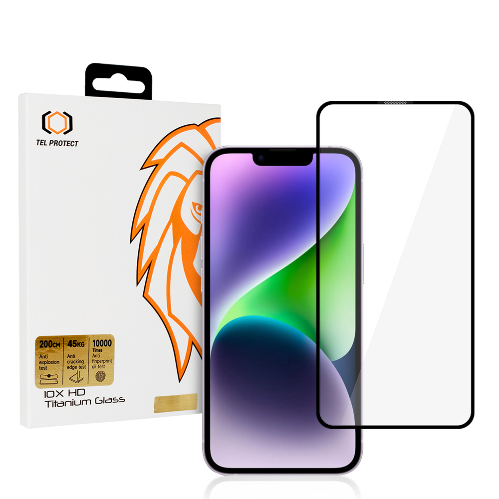 Karkaistu lasi Tel Protect 10X HD Titanium iPhone 14 Plus:lle
