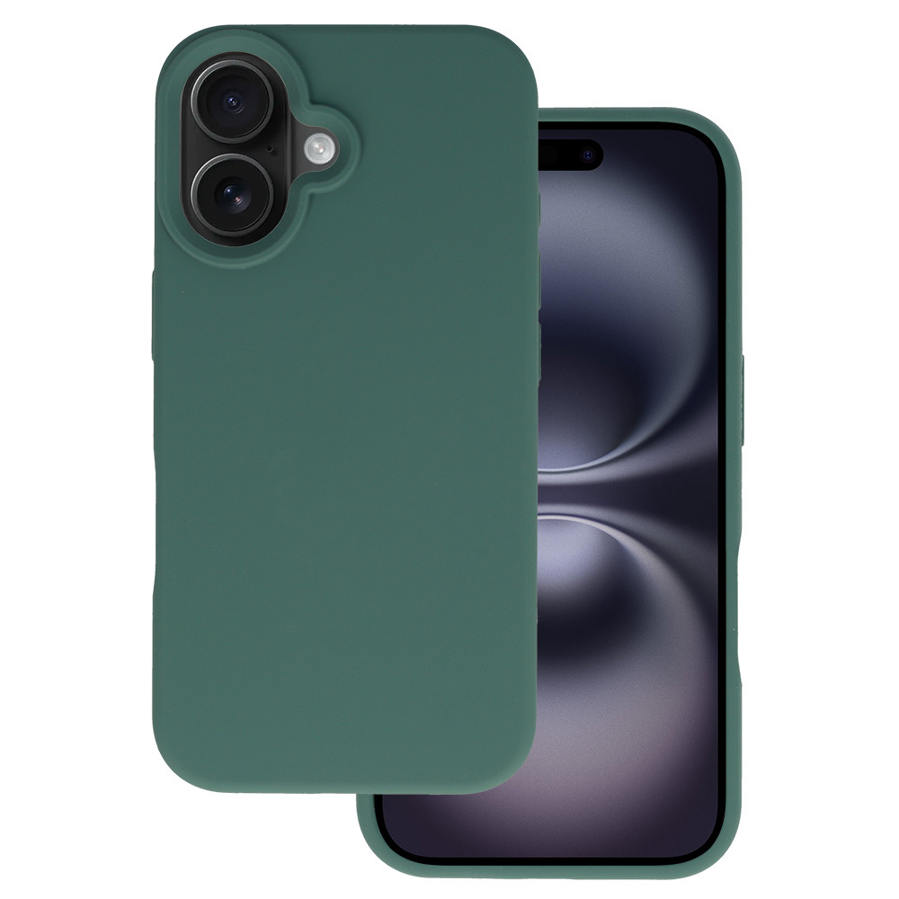 Tel Protect Silicone Premium iPhone 16:lle tummanvihreä