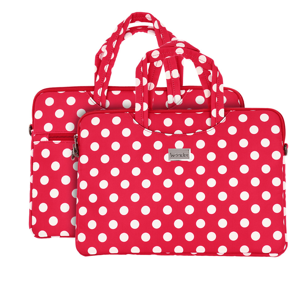 Wonder Briefcase kannettavan laukku 17 tuumaa punainen pilkukuvio