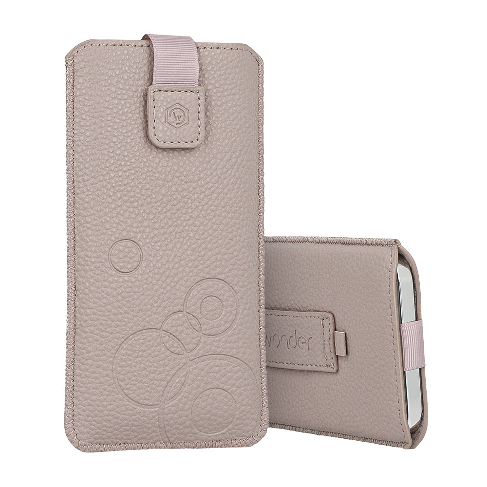 WONDER Deko Pouch Suojakuori (koko XXL) Samsung S25 Ultra/S24 Ultra/M35/M23/A16 5G/Xiaomi Redmi 14C:lle cappuccino