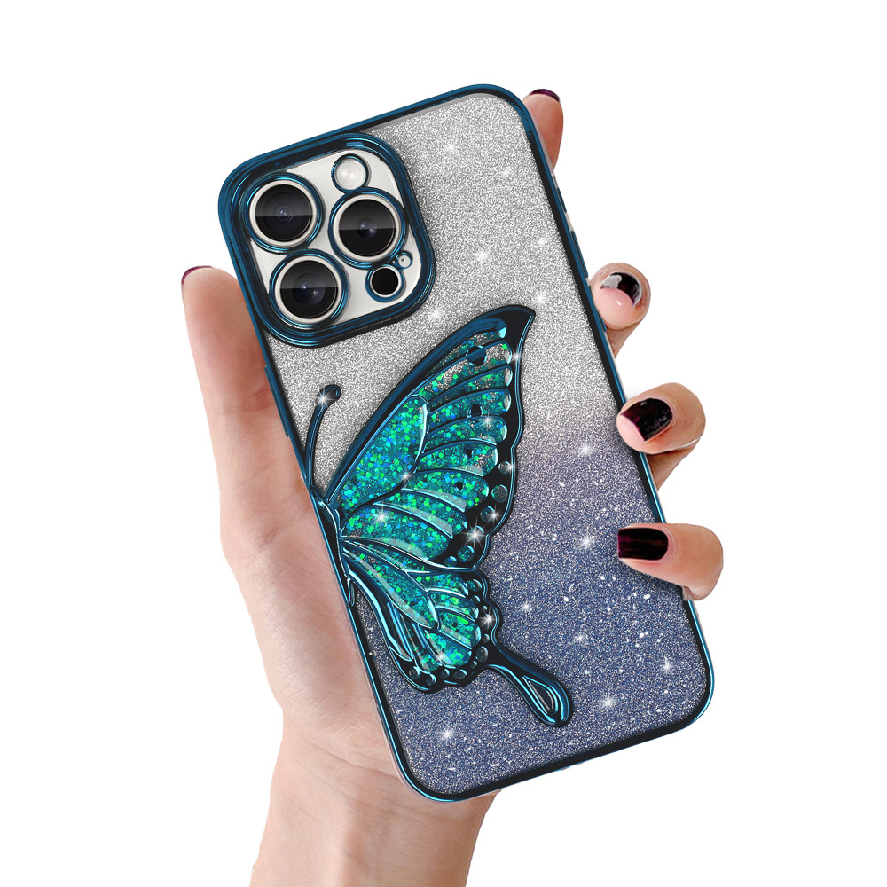 Tel Protect Butterfly Water Suojakuori iPhone 16 Pro Max:lle sininen