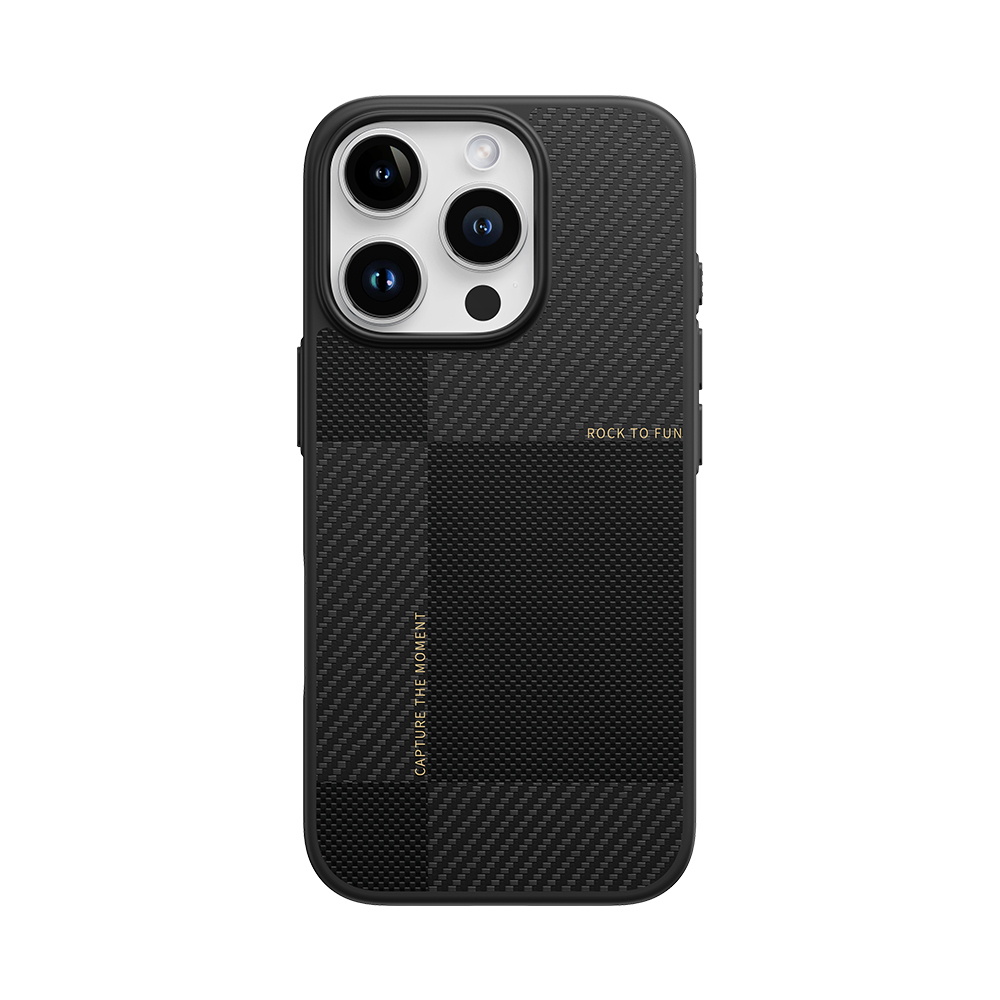 Rock Ultra Thin Aramid Fiber Kevlar 600D Suojakuori iPhone 16 Pro Max:lle musta