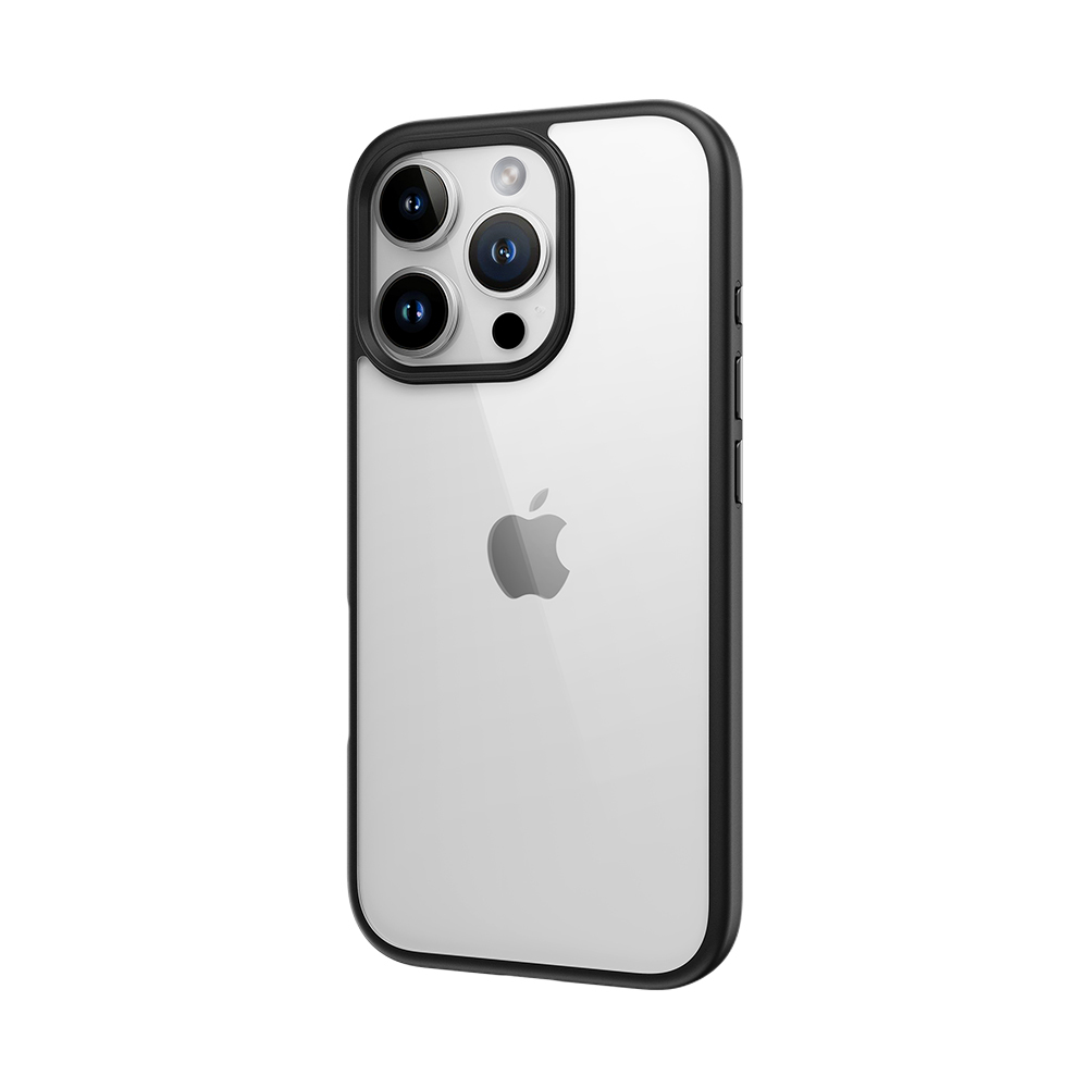 Rock Guard Series Suojakuori iPhone 16 Pro Max:lle läpinäkyvä-musta