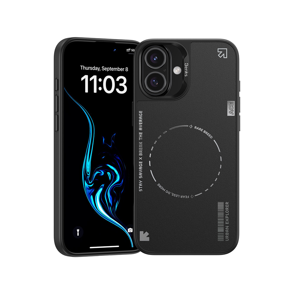 Benks Dynamic Minimalist Suojakuori iPhone 16:lle musta