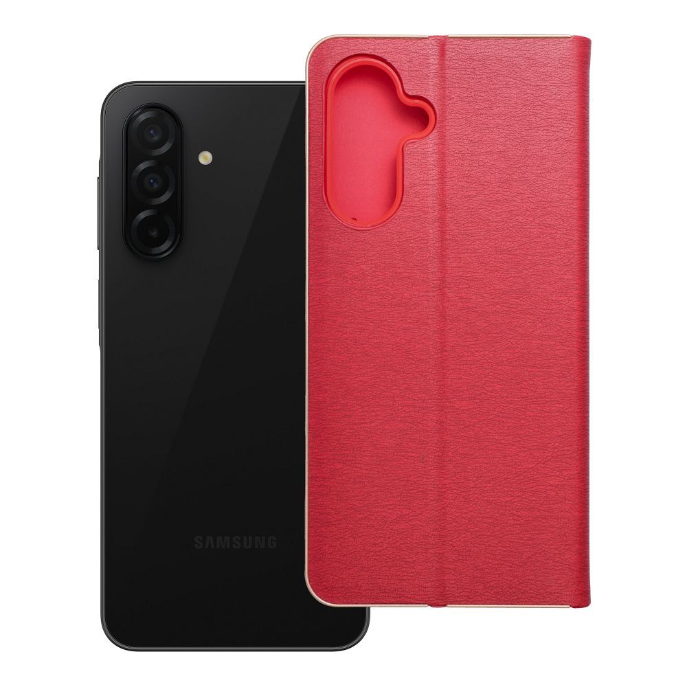Läppäsuojakuori Samsung A26 5G:lle Luna Book Gold punainen