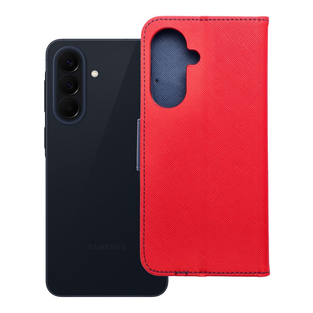 Flip-suojakuori Samsung A57:lle Fancy Book punainen / laivastonsininen