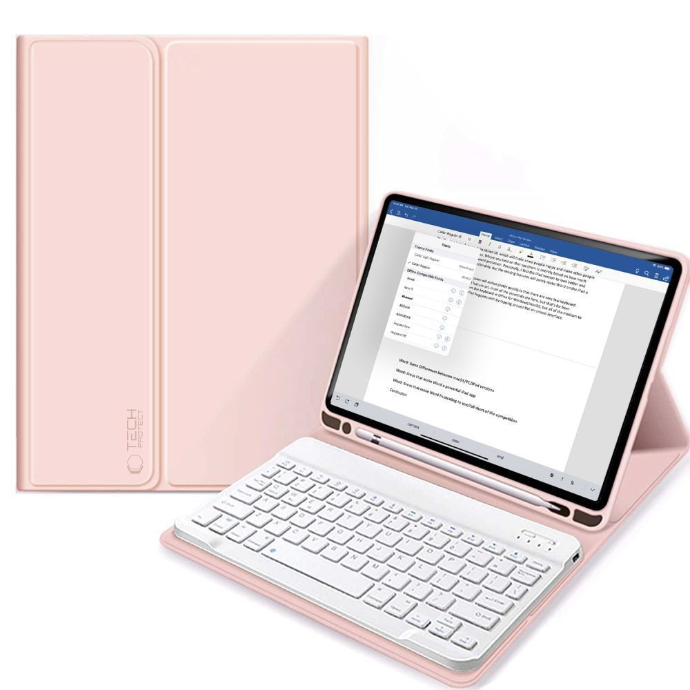 Tech-Protect SC Pen + Keyboard Suojakuori näppäimistöllä iPad 10.9" 2022:lle - vaaleanpunainen