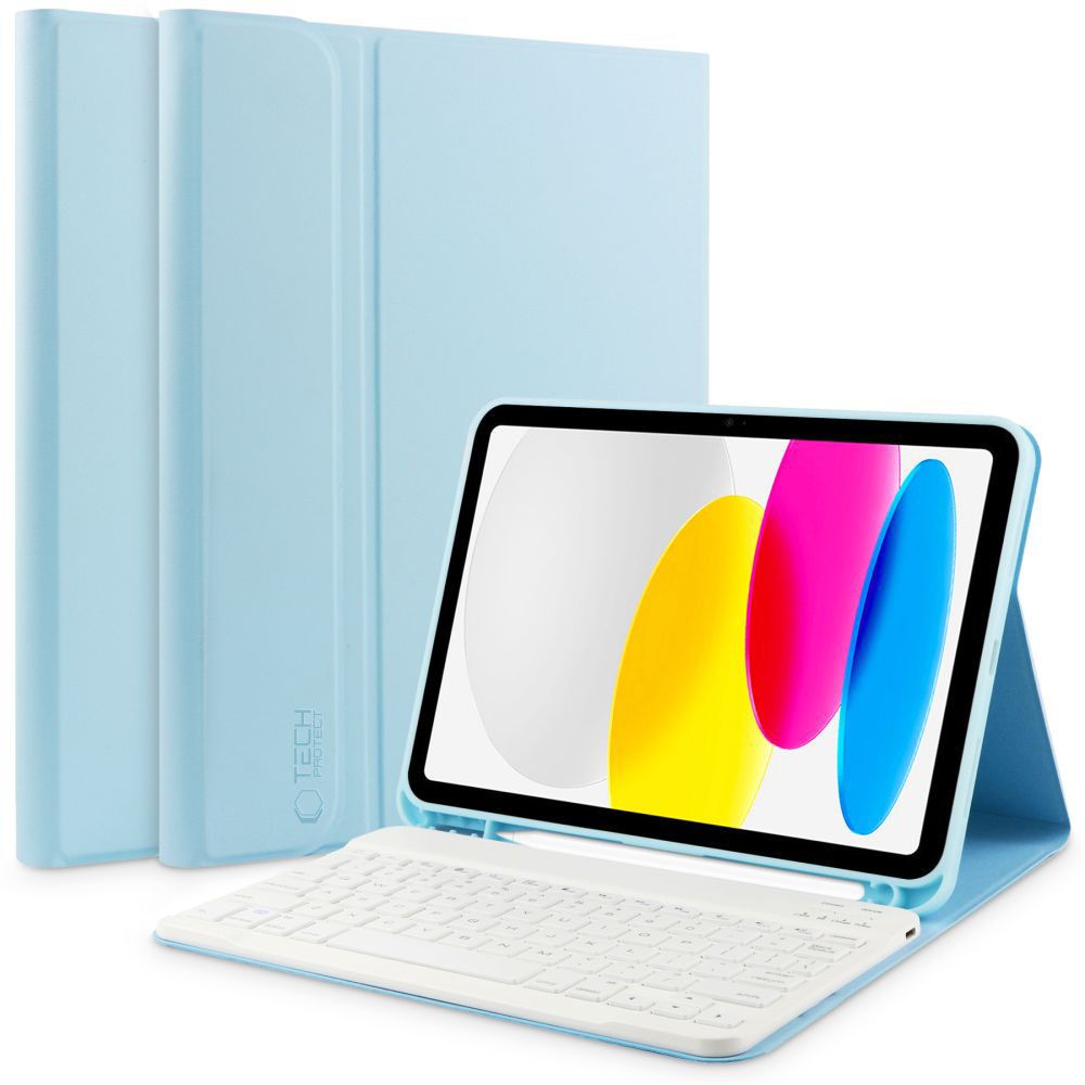 Tech-Protect SC Pen + Keyboard Suojakuori näppäimistöllä iPad 10.9" 2022:lle - vaaleansininen