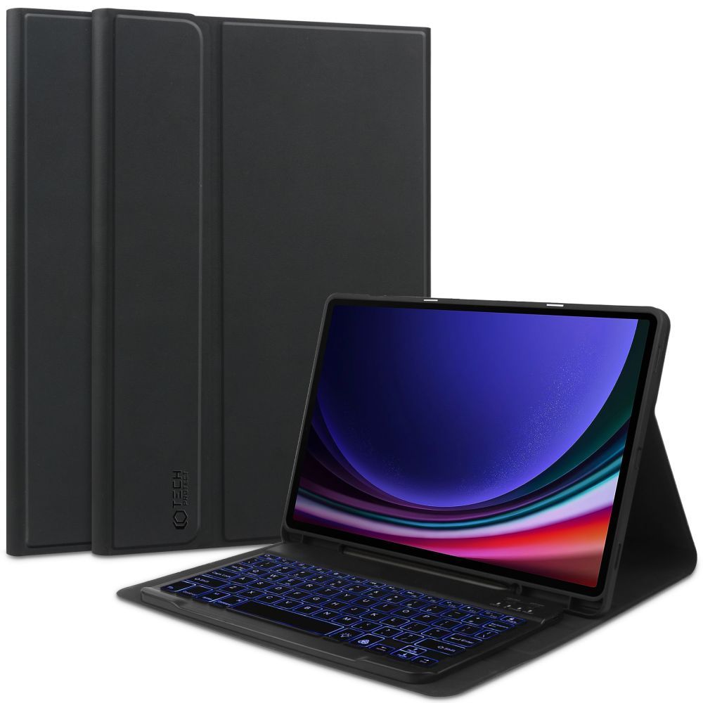 Tech-Protect SC Pen + Keyboard Suojakuori näppäimistöllä Samsung Galaxy Tab S9 FE+ 12.4" X610 / X616B:lle - musta