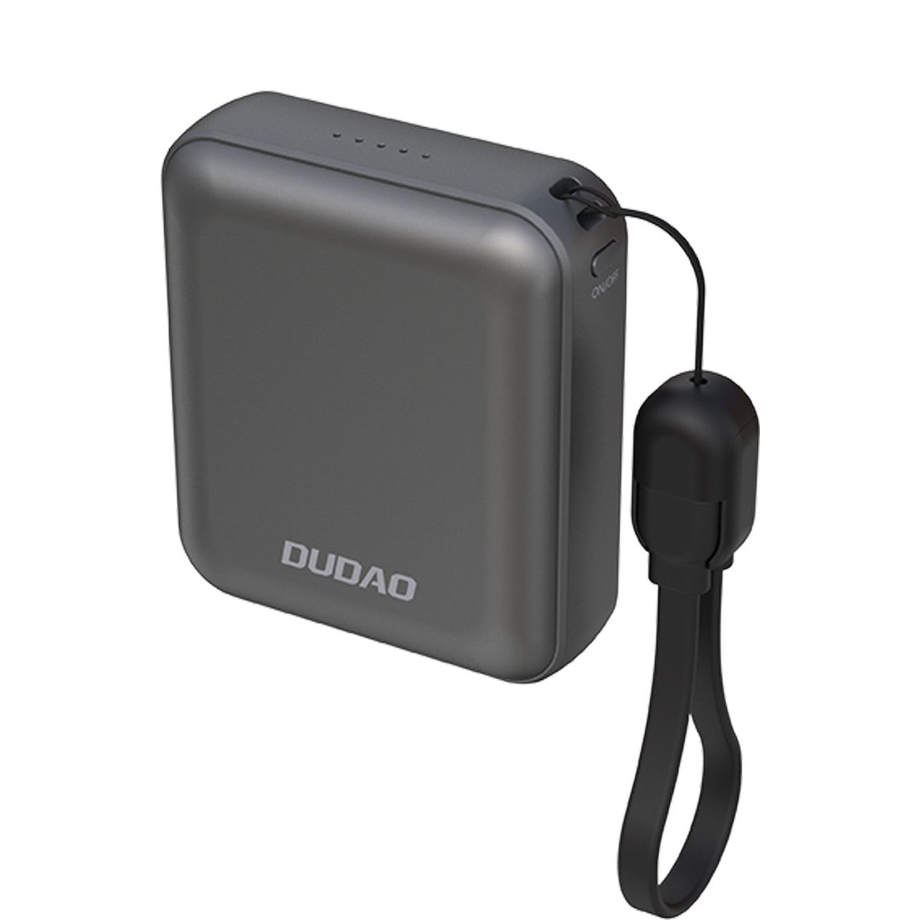 Dudao K22+ erittäin kompakti tehopankki 10000mAh 22.5W USB-C riipuksella / kaapelilla - harmaa