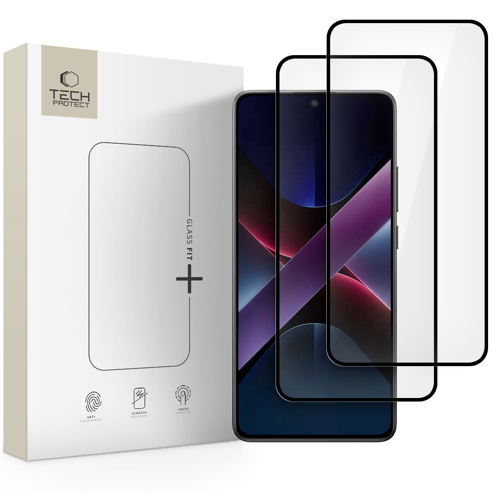 Tech-Protect Glass Fit+ 2-pack karkaistu lasi Xiaomi Poco X7 5G:lle - musta
