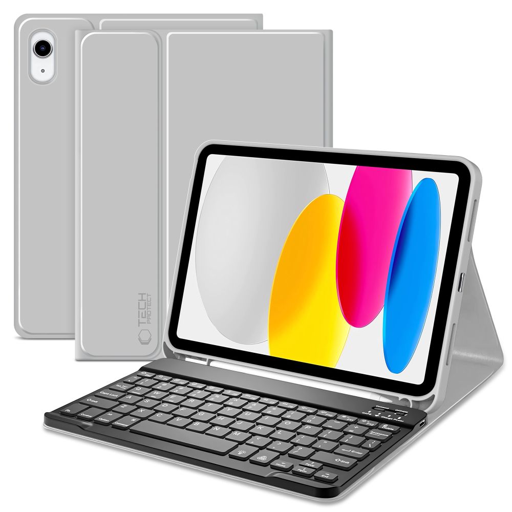 Tech-Protect SC Pen + Keyboard Suojakuori iPad 10.9 2022 (10. sukupolvi) / 11 2025 (11. sukupolvi):lle - harmaa