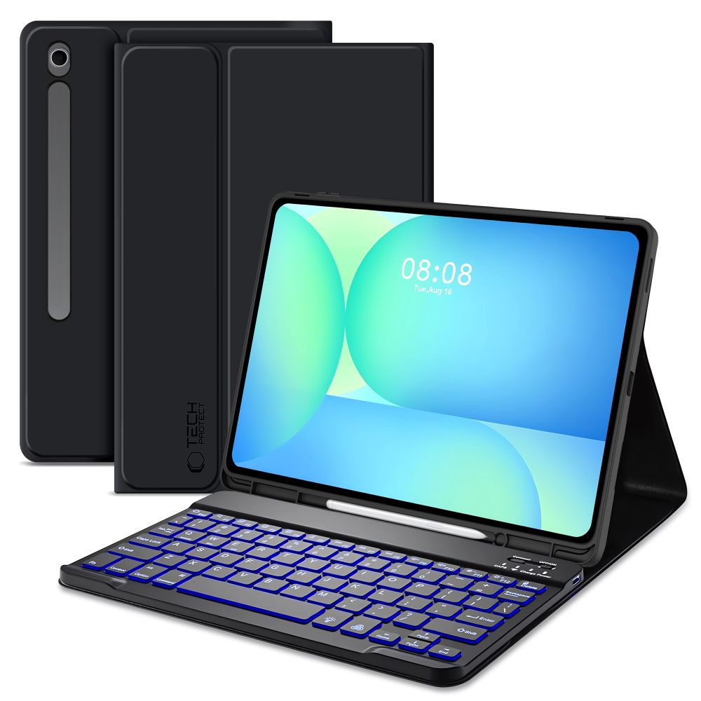Tech-Protect SC Pen + Näppäimistösuojakuori Samsung Galaxy Tab S10 FE+ 13.1 X620 / X626B:lle - musta