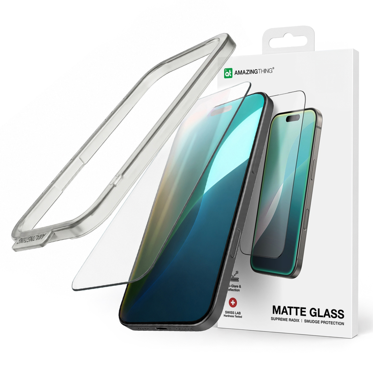 AmazingThing Radix Matte Karkaistu lasi iPhone 17 Pro Max:lle
