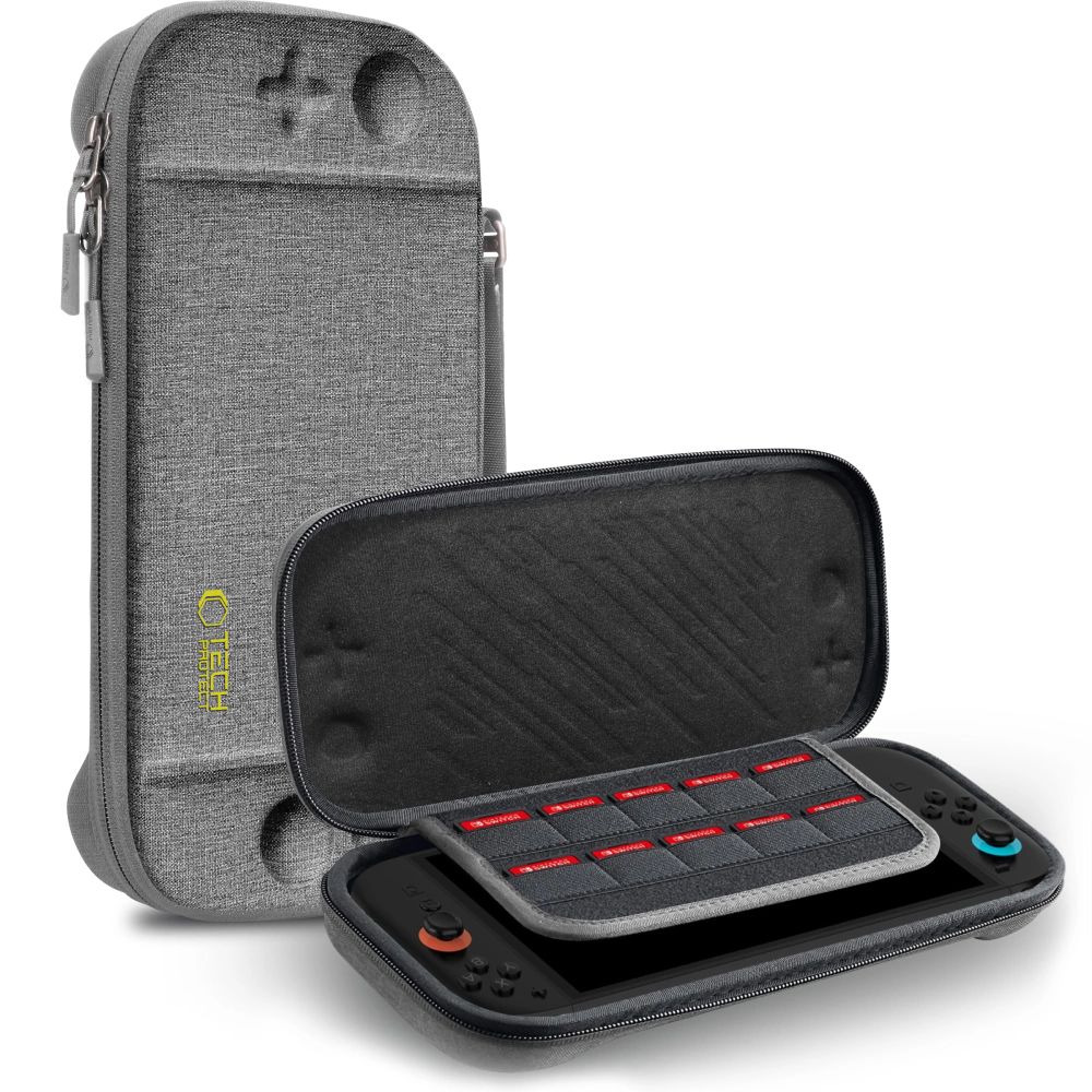 Tech-Protect Slim Pouch Nintendo Switch 2:lle - harmaa