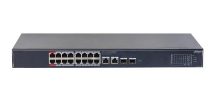DAHUA DH-SG4020LP Kytkin kerros L2 16xRJ-45 portit RJ-45 Porttien tyyppi Gigabit Ethernet (10/100/1000) 2xGigabit Ethernet (kupari) porttien määrä 2xSFP-moduulipaikkojen määrä 16xPower over Ethernet (PoE) porttien määrä Kokonais Power over Ethernet (PoE)