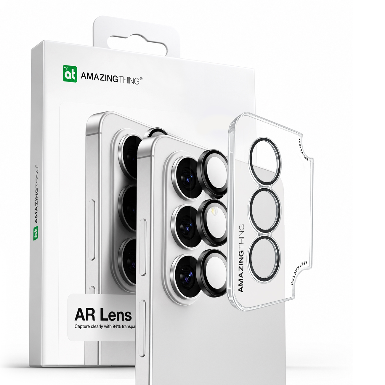 AmazingThing Radix AR Lens Glass kameran linssisuoja Samsung S26 -puhelimelle - musta