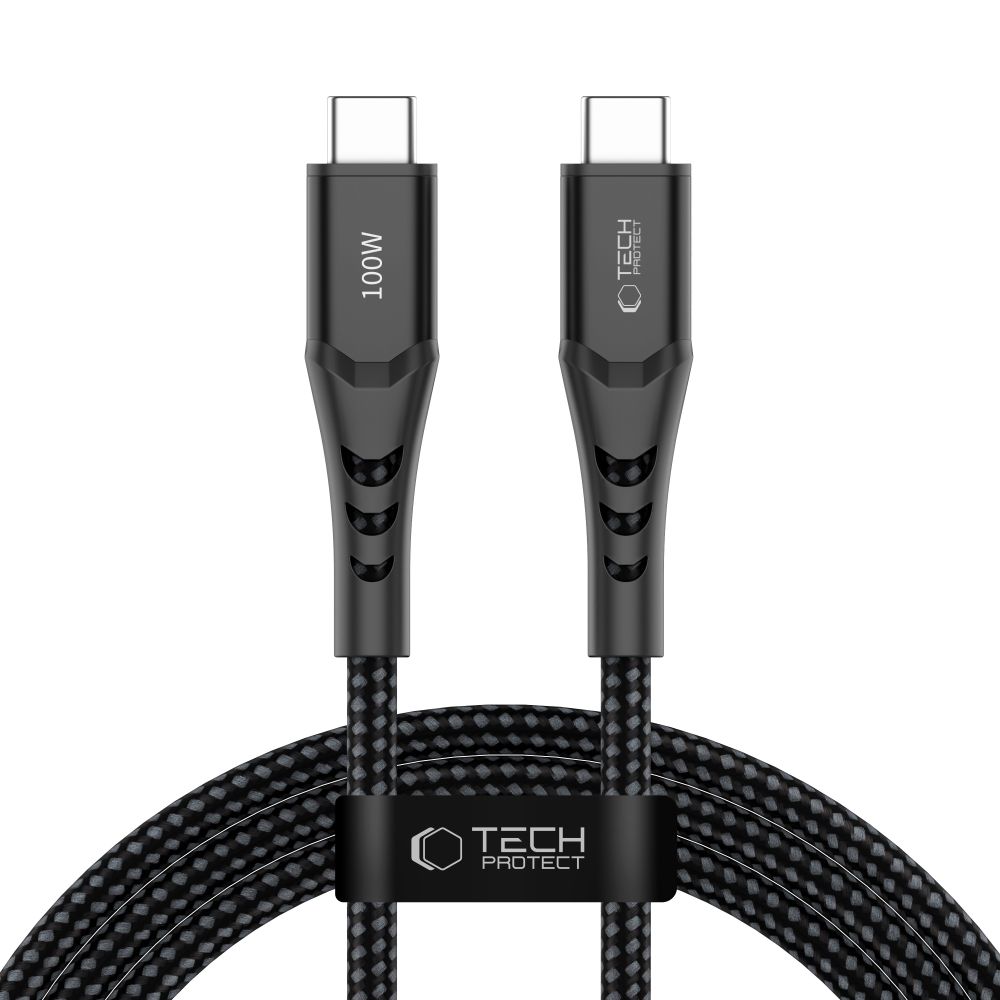 Tech-Protect Ultraboost UB11T USB-C / USB-C PD 100W / QC3.0 kaapeli 200 cm - musta