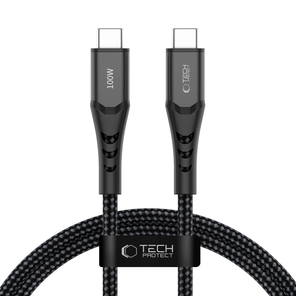 Tech-Protect Ultraboost UB11T USB-C / USB-C PD 100W / QC3.0 kaapeli 100 cm - musta