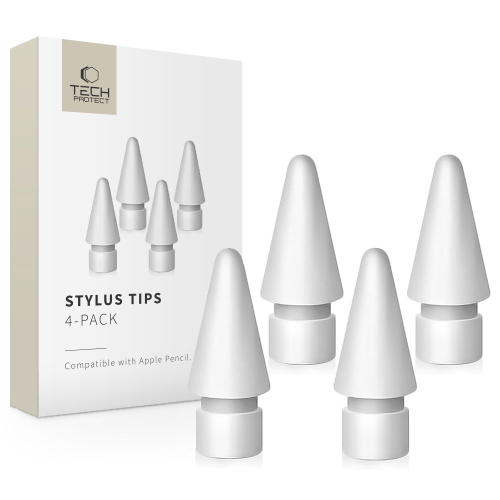 Tech-Protect Stylus-kärjet Apple Pencil 4-Pack - Valkoinen